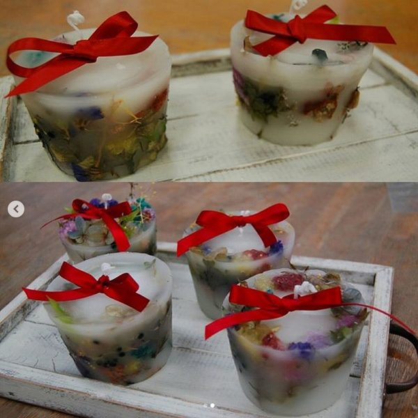 川越市社会福祉センターオアシス　キャンドル講座第１回目作品