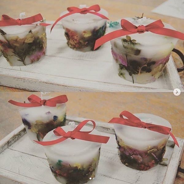 川越市社会福祉センターオアシス　キャンドル講座第１回目作品