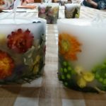 キャンドル講座での参加者の作品