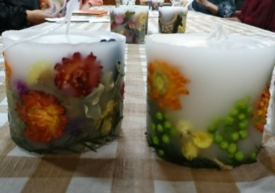 キャンドル講座での参加者の作品