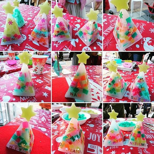 ウニクス川越にぎわいマルシェ作品クリスマスツリーキャンドル