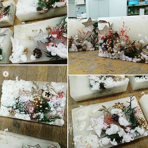 川越市社会福祉センターオアシス　キャンドル講座最終回作品