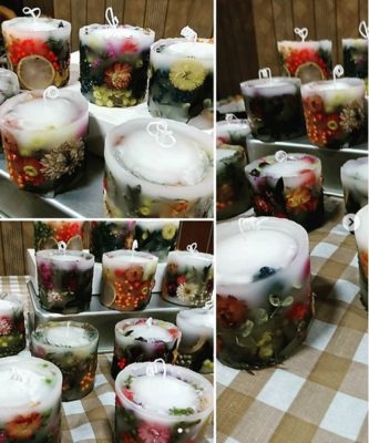 三澤屋建設様主催ボタニカルキャンドル講座作品