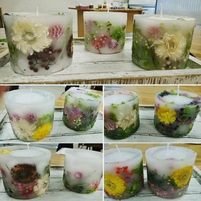 プラザウエストでキャンドルアート講座作品